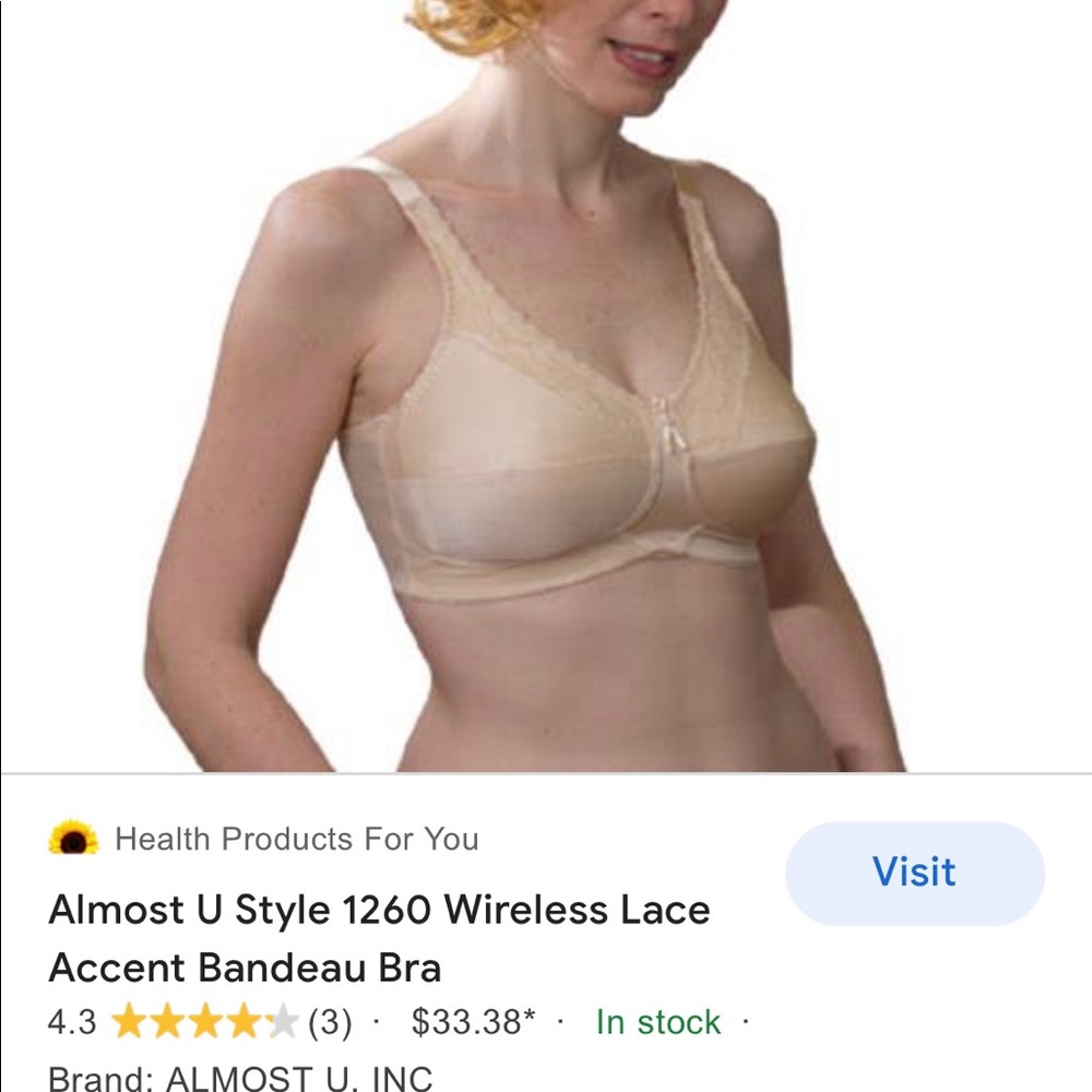 NWT Almost U mastectomy plus size bra